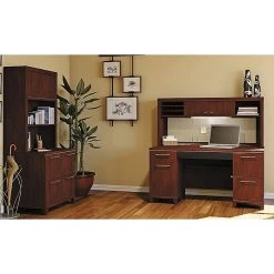 Bush Business Furniture Enterprise 60W Laminate Office Desk with 2 Pedestals in Harvest Cherry (2960CS-03K) - Durable and Stylish -Computer Office Desks Shop unnamed file 3624