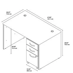 Bush Business Furniture Westfield 48W x 30D Laminate Office Desk with Mobile File Cabinet - Hansen Cherry -Computer Office Desks Shop unnamed file 364