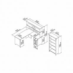 Bush Furniture Salinas 60W L-Shaped Desk with Hutch & 5-Shelf Bookcase in Vintage Black | Compact Office Solution -Computer Office Desks Shop unnamed file 3652