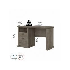 Bush Furniture Yorktown 50" Home Office Desk With Storage | Restored Gray Laminate Desk | WC40623-03 -Computer Office Desks Shop unnamed file 3660