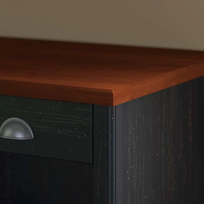 Bush Furniture Fairview 48W Computer Desk with Drawers - Antique Black & Hansen Cherry (WC53918-03) | Durable Laminate Desk 8 Bush Furniture Fairview 48W Computer Desk with Drawers - Antique Black & Hansen Cherry (WC53918-03) | Durable Laminate Desk - Image 8