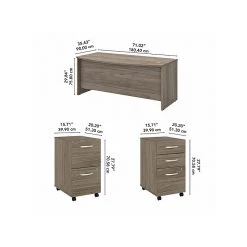 Bush Business Furniture Studio C 72W x 36D Bow Front Desk with Mobile File Cabinets - Modern Hickory (STC012MHSUFA) -Computer Office Desks Shop unnamed file 3712