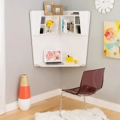 Prepac Floating Corner Desk in White | Space-Saving Laminate Workstation (WEHW-0202-1) -Computer Office Desks Shop unnamed file 3726