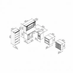 Bush Furniture Fairview 60W L-Shaped Desk with Hutch, Storage Cabinets & 5-Shelf Bookcase in Antique Black -Computer Office Desks Shop unnamed file 3744