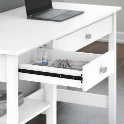 Bush Furniture Broadview 54" W Laminate Computer Desk with Shelves, Pure White (BDD154WH-03) -Computer Office Desks Shop unnamed file 375