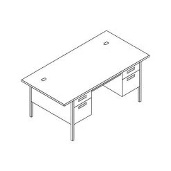 HON Metro Classic 60" Double Pedestal Desk - Gray/Charcoal Laminate (HP3262G2S) | Durable Office Furniture -Computer Office Desks Shop unnamed file 3750