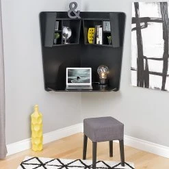 Prepac Floating Corner Desk, Black (BEHW-0202-1) - Space-Saving Laminate Desk for Home or Office -Computer Office Desks Shop unnamed file 3758