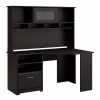 Bush Furniture Cabot Corner Desk With Hutch | Espresso Oak Laminate | Modern Home Office Solution
