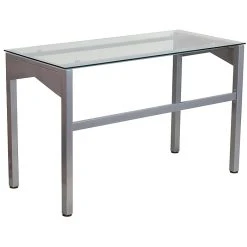 Flash Furniture 47" Glass Computer Desk - Clear/Silver, Modern Design (NANYLCD1219) -Computer Office Desks Shop unnamed file 38