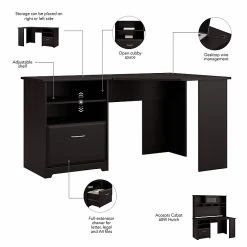 Bush Furniture Cabot Corner Desk With Hutch | Espresso Oak Laminate | Modern Home Office Solution -Computer Office Desks Shop unnamed file 3801