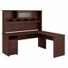 Bush Furniture Cabot 72W L-Shaped Computer Desk with Hutch & Drawers, Harvest Cherry – Stylish Laminate Design