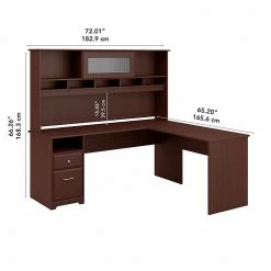 Bush Furniture Cabot 72W L-Shaped Computer Desk with Hutch & Drawers, Harvest Cherry – Stylish Laminate Design -Computer Office Desks Shop unnamed file 3811