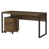 Bush Furniture Latitude 60W Rustic Brown Writing Desk with 2 Drawers & Mobile File Cabinet - LAT001RB