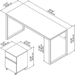 Bush Furniture Latitude 60W Rustic Brown Writing Desk with 2 Drawers & Mobile File Cabinet - LAT001RB -Computer Office Desks Shop unnamed file 3818