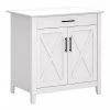 Bush Furniture Key West 30" Secretary Desk, Pure White Oak Laminate - Compact Workspace Solution