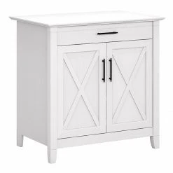 Bush Furniture Key West 30" Secretary Desk, Pure White Oak Laminate - Compact Workspace Solution
