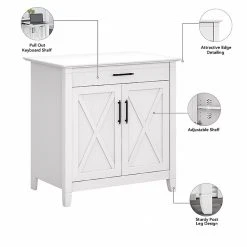 Bush Furniture Key West 30" Secretary Desk, Pure White Oak Laminate - Compact Workspace Solution -Computer Office Desks Shop unnamed file 3856