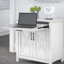 Bush Furniture Key West 30" Secretary Desk, Pure White Oak Laminate - Compact Workspace Solution -Computer Office Desks Shop unnamed file 3859