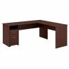 Bush Furniture Cabot 72W L-Shaped Computer Desk with Drawers, Harvest Cherry - Stylish Laminate Office Desk