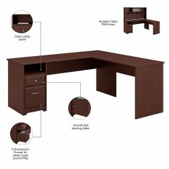 Bush Furniture Cabot 72W L-Shaped Computer Desk with Drawers, Harvest Cherry - Stylish Laminate Office Desk -Computer Office Desks Shop unnamed file 3864