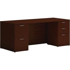 HON Mod 72" Laminate Table Desk in Traditional Mahogany - HLPLDS72PSTM1