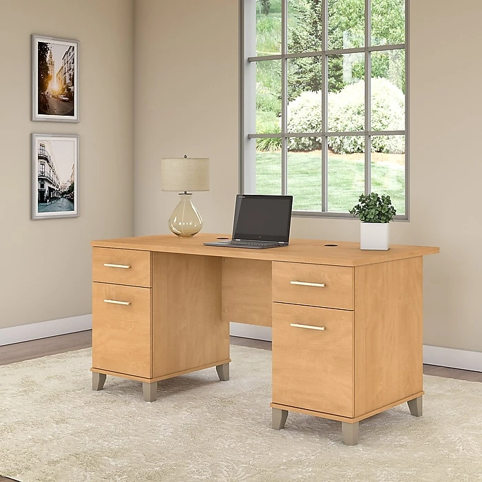 Bush Furniture Somerset 60W Laminate Office Desk, Maple Cross (WC81428K) - Stylish & Durable 2 Bush Furniture Somerset 60W Laminate Office Desk, Maple Cross (WC81428K) - Stylish & Durable - Image 2