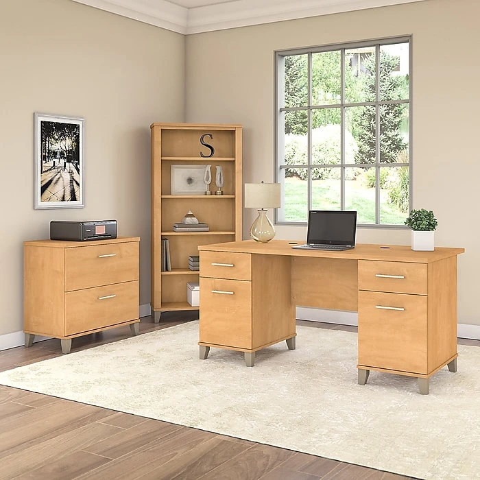 Bush Furniture Somerset 60W Laminate Office Desk, Maple Cross (WC81428K) - Stylish & Durable 6 Bush Furniture Somerset 60W Laminate Office Desk, Maple Cross (WC81428K) - Stylish & Durable - Image 6