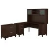 Bush Furniture Somerset 60W L Shaped Desk with Hutch and Lateral File Cabinet - Mocha Cherry (SET008MR)