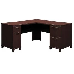 Bush Business Furniture Enterprise 60W X 60D L-Shaped Desk in Mocha Cherry - Stylish & Durable Laminate Office Desk
