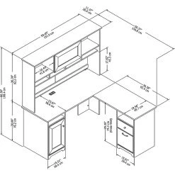 Bush Furniture Cabot L Shaped Desk With Hutch in Heather Gray - Stylish & Functional Laminate Workspace -Computer Office Desks Shop unnamed file 390