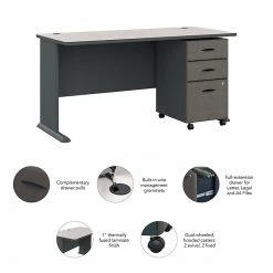 Bush Business Furniture Cubix 60W Office Desk with Mobile File Cabinet, Slate/White Spectrum - Stylish & Functional Laminate Desk -Computer Office Desks Shop unnamed file 3931