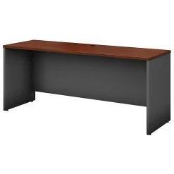 Bush Business Furniture Westfield 72W X 24D Credenza Desk in Hansen Cherry/Graphite Gray - Modern Laminate Office Desk