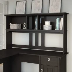 Bush Furniture Salinas 60W Hutch for L-Shaped Desk, Vintage Black Laminate - SAH160VB-03 -Computer Office Desks Shop unnamed file 3949