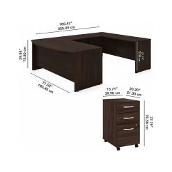 Bush Business Furniture Studio C 72W X 36D U Shaped Desk With Mobile File Cabinet - Black Walnut, Installed -Computer Office Desks Shop unnamed file 3976
