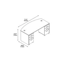 Bush Business Furniture Westfield Bow Front Desk with Two 3-Drawer Mobile Pedestals, Mahogany (SRC013MASU) - Durable Laminate Office Furniture 9 Bush Business Furniture Westfield Bow Front Desk with Two 3-Drawer Mobile Pedestals, Mahogany (SRC013MASU) - Durable Laminate Office Furniture -Computer Office Desks Shop unnamed file 4001