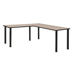 Regency Kee 66" L-Shaped Desk with 42" Return - Beige & Black Laminate Office Desk