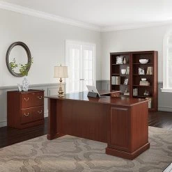 Bush Furniture Saratoga L-Shaped Computer Desk in Harvest Cherry – Space-Saving Office Solution (EX45670-03K) -Computer Office Desks Shop unnamed file 403
