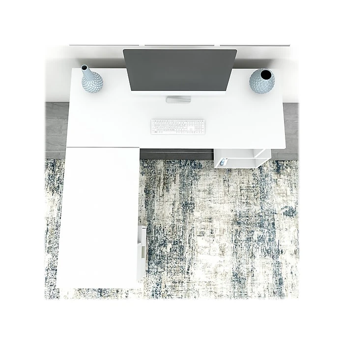Kathy Ireland® Home Madison Avenue 60" L-Shaped Desk with Lateral File Cabinet, Pure White - Stylish & Functional Office Furniture 3 Kathy Ireland® Home Madison Avenue 60" L-Shaped Desk with Lateral File Cabinet, Pure White - Stylish & Functional Office Furniture - Image 3