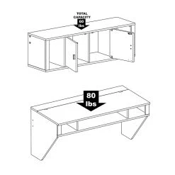 Prepac Designer Floating Desk & Hutch Set in Washed Black - Stylish & Functional Workspace -Computer Office Desks Shop unnamed file 4079