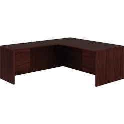 HON 10500 Series Right L-Station Desk, Mahogany Laminate, 29.5"H x 72"W x 84"D - HON105LR7284N