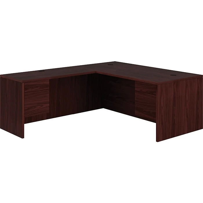 HON 10500 Series Right L-Station Desk, Mahogany Laminate, 29.5"H x 72"W x 84"D - HON105LR7284N 1 HON 10500 Series Right L-Station Desk, Mahogany Laminate, 29.5"H x 72"W x 84"D - HON105LR7284N