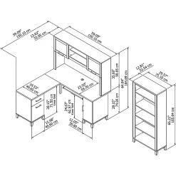 Bush Furniture Somerset 60W L-Shaped Desk with Hutch & 5-Shelf Bookcase in Mocha Cherry | Space-Saving Office Furniture -Computer Office Desks Shop unnamed file 4107