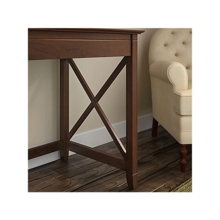 Bush Furniture Key West 60"W L-Shaped Desk with Desktop Organizer - Bing Cherry Laminate Finish 3 Bush Furniture Key West 60"W L-Shaped Desk with Desktop Organizer - Bing Cherry Laminate Finish - Image 3