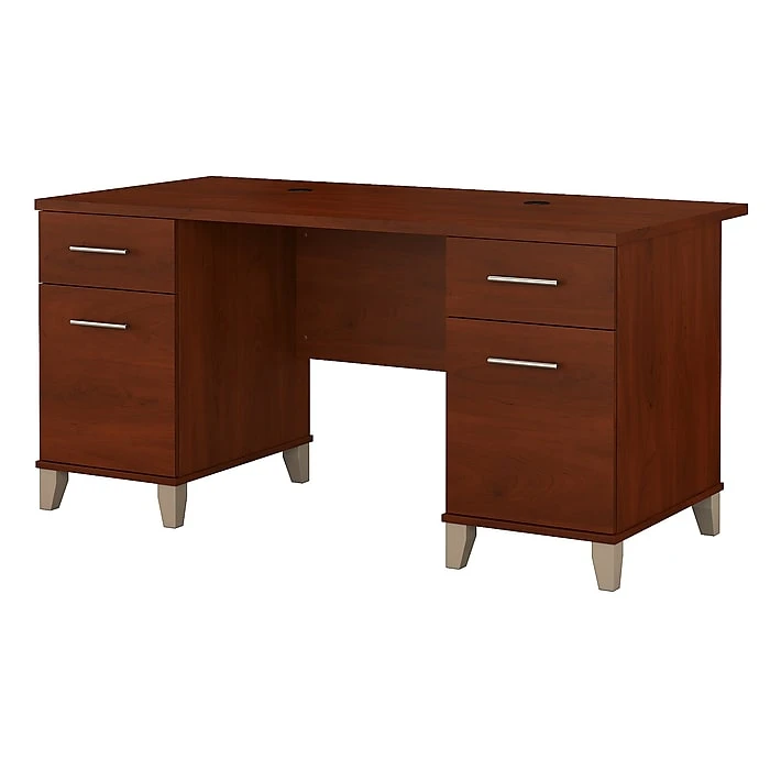 Bush Furniture Somerset 60W Office Desk in Hansen Cherry - Stylish Laminate Desk for Home or Office 1 Bush Furniture Somerset 60W Office Desk in Hansen Cherry - Stylish Laminate Desk for Home or Office