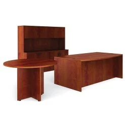 Global Offices To Go Superior Lam Bundle 8 - American Dark Cherry Laminate, 71"W x 143"L x 29.5"H/71"H, 42"L/W