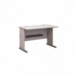 Bush Business Furniture Cubix 48W Laminate Desk in Pewter - Stylish & Durable Office Furniture