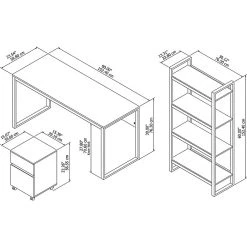Bush Furniture Latitude 60W Laminate Writing Desk with Mobile File Cabinet & Etagere Bookcase, Rustic Brown - LAT003RB -Computer Office Desks Shop unnamed file 4179