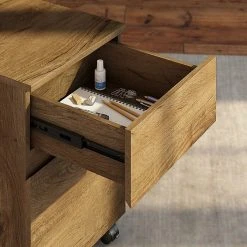 Bush Furniture Latitude 60W Laminate Writing Desk with Mobile File Cabinet & Etagere Bookcase, Rustic Brown - LAT003RB -Computer Office Desks Shop unnamed file 4181