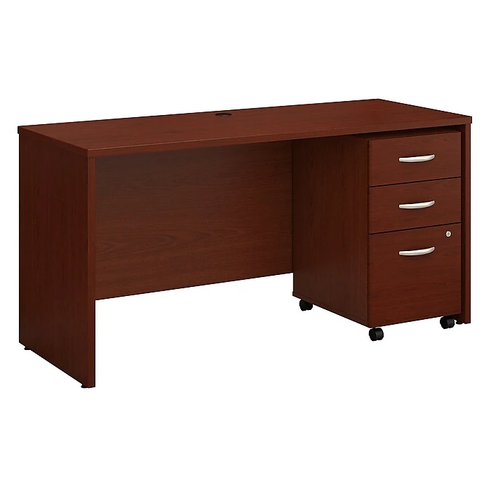 Bush Business Furniture Westfield 60W X 24D Office Desk with Mobile File Cabinet, Mahogany (SRC025MASU) - Durable Laminate Workstation 1 Bush Business Furniture Westfield 60W X 24D Office Desk with Mobile File Cabinet, Mahogany (SRC025MASU) - Durable Laminate Workstation