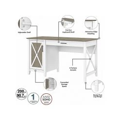 Bush Furniture Key West 54" Computer Desk with Storage & Mid-Back Tufted Office Chair, Shiplap Gray/Pure White | Modern Home Office Solution -Computer Office Desks Shop unnamed file 4212